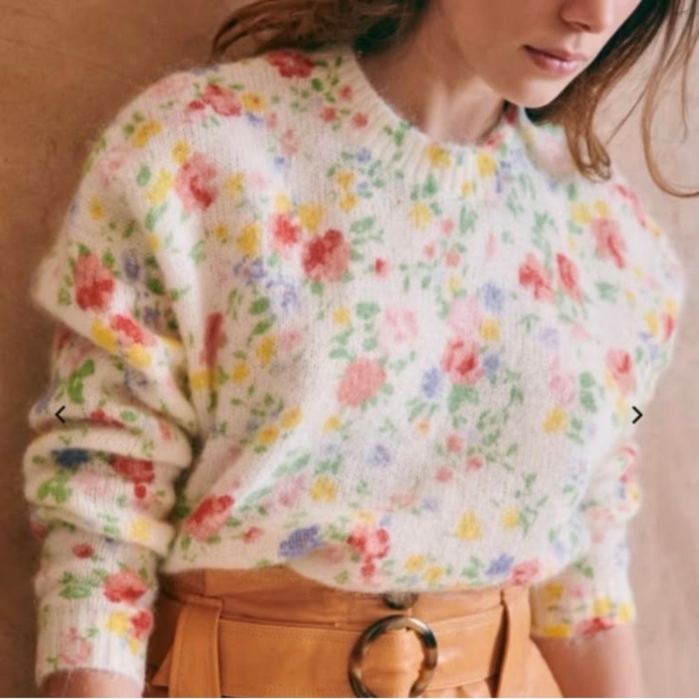 Sezane Pauline Floral Sweater